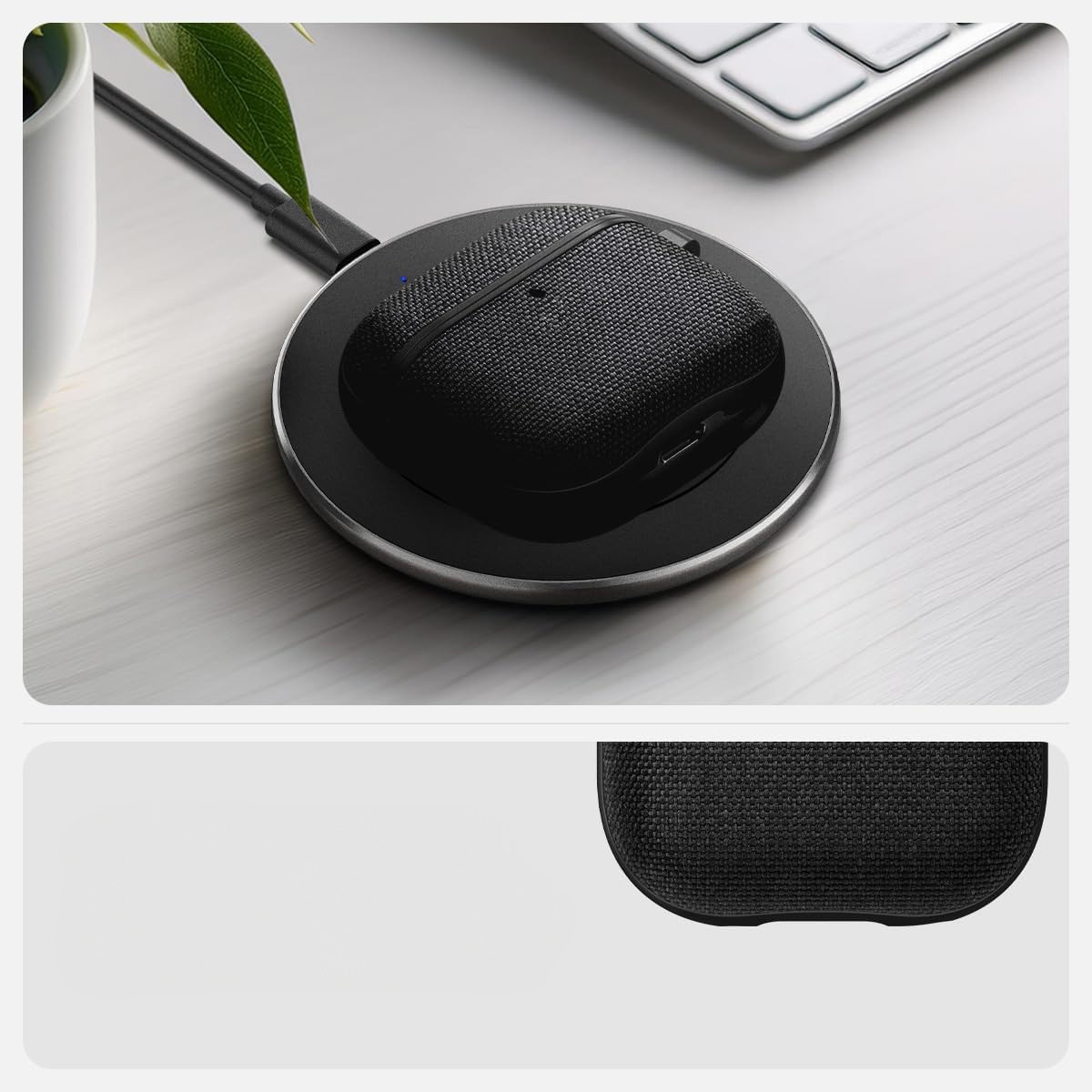 Oryginalne etui od marki Spigen z serii Urban Fit dla AirPods 4, czarne